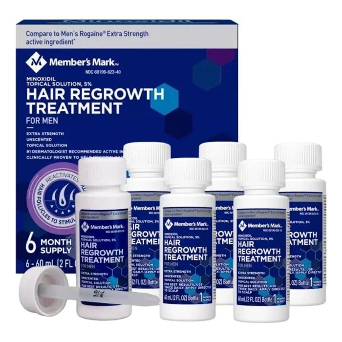 Member’s Mark tratamiento Minoxidil liquido caja 6 unidades
