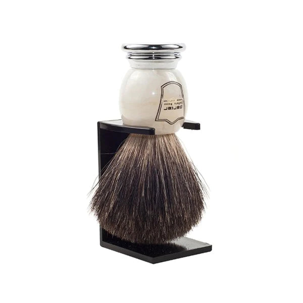 PARKER SHAVING BRUSH BLACK HANDLE PURE BADGER MIBB