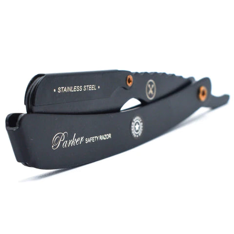 Parker SRXBLK Stainless Steel Clip Typer Barber Razor Black Finish