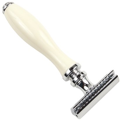 PARKER SAFETY RAZOR WHITE RESIN HANDLE