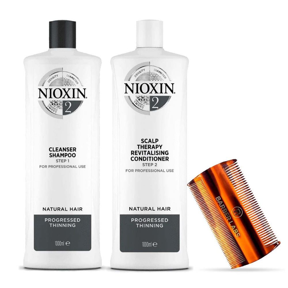 Combo Nioxin No 2 ,Presentación litro, Incluye Shampoo, Acondicionador más peine.