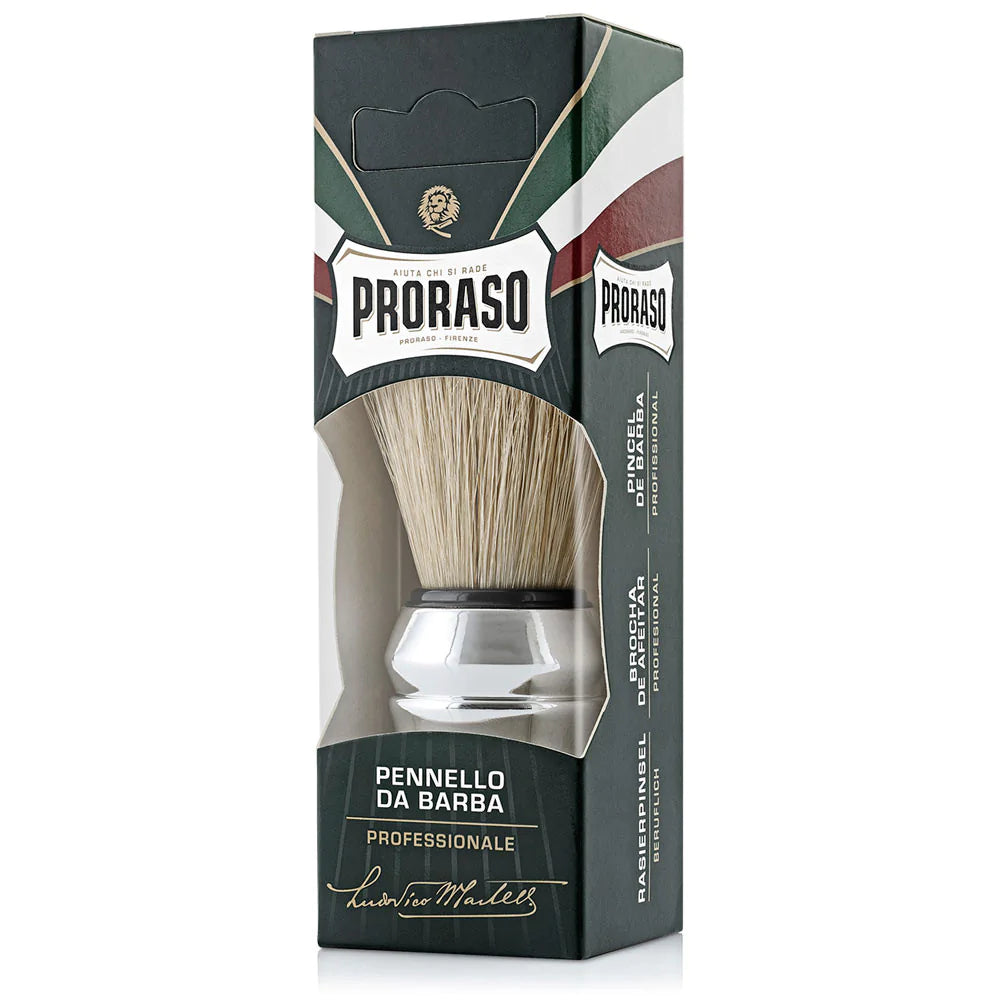 PRORASO BRISTLE HAIR SHAVING BRUSH CHROME