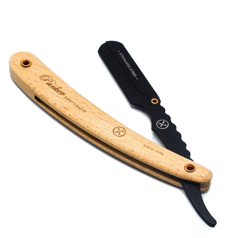 Parker SRP Clip typer Barber Razor Wood Handle Staninless Steel Blade Arm