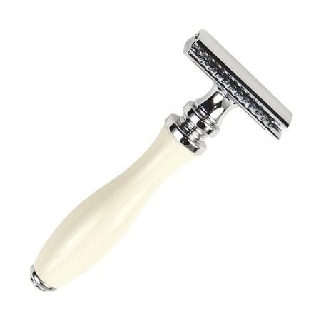 PARKER SAFETY RAZOR WHITE RESIN HANDLE